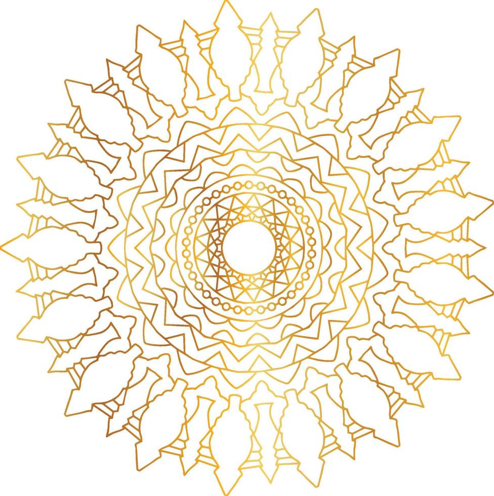 Mandala art with golden gradient and royal design vector