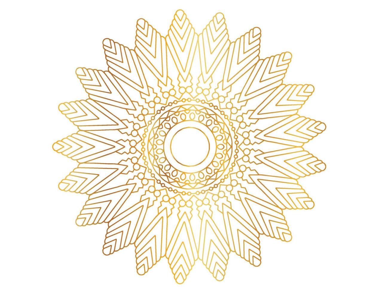 Golden gradient mandala design with royal art vector