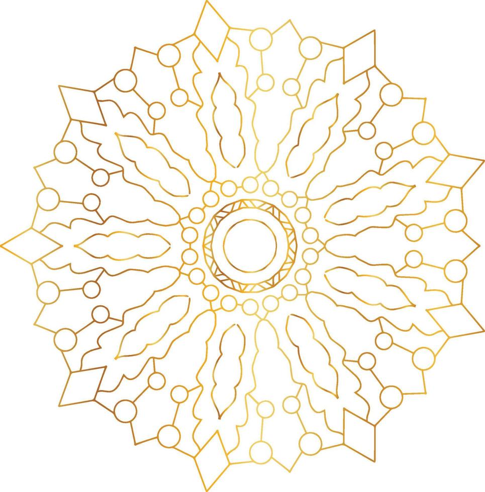 Mandala art with golden gradient and royal design vector