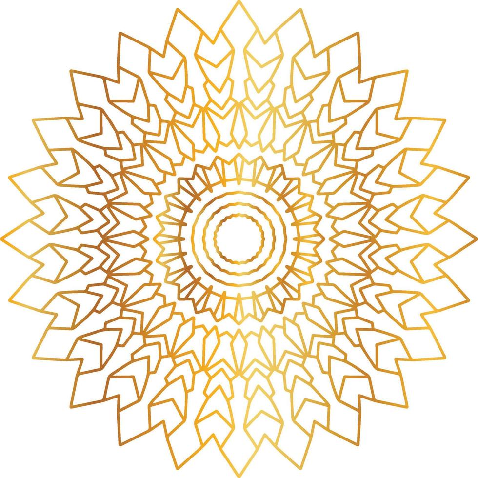 Mandala art with golden gradient and royal design vector