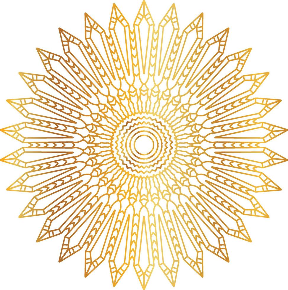 Mandala art with golden gradient and royal design vector