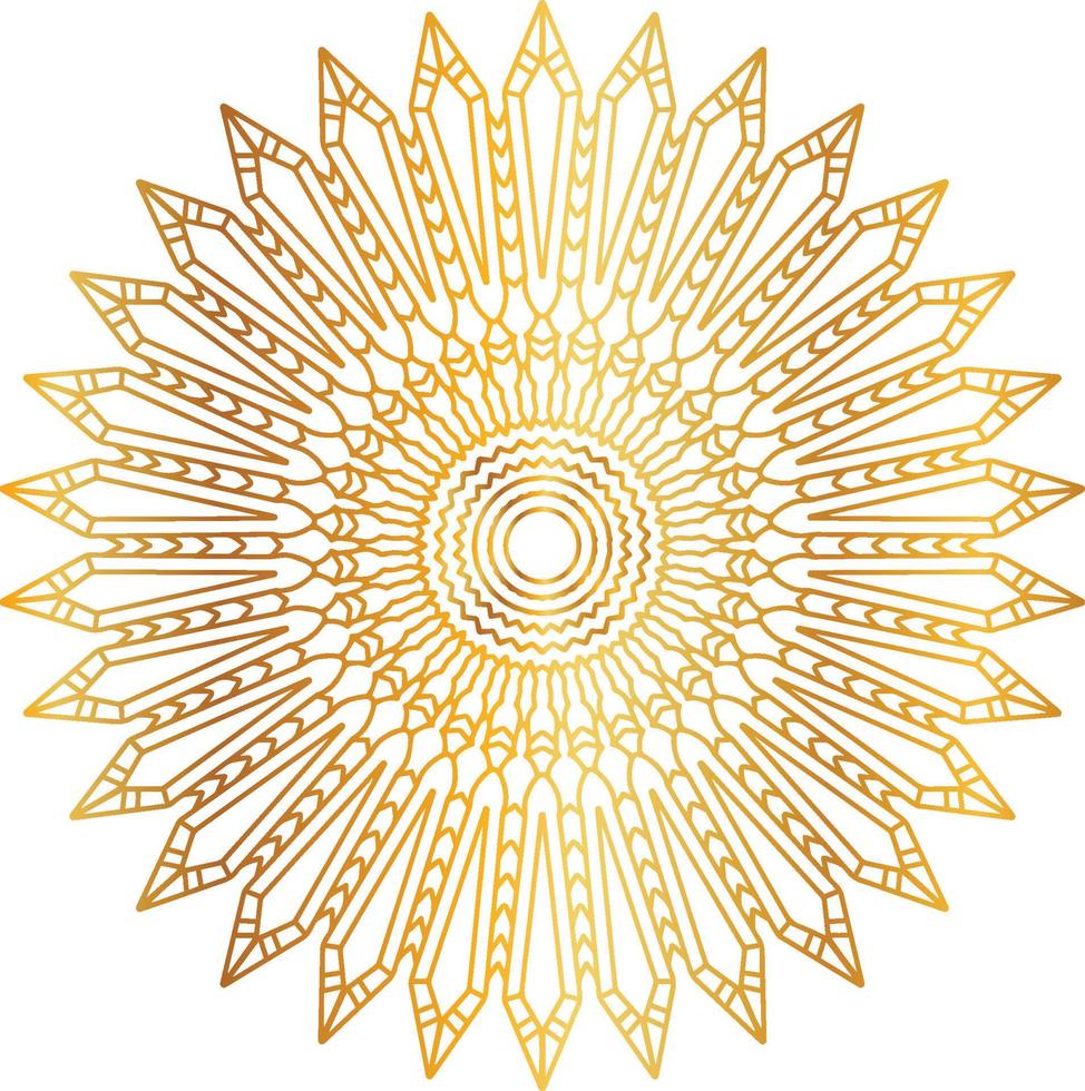 arte mandala con degradado dorado y diseño real vector