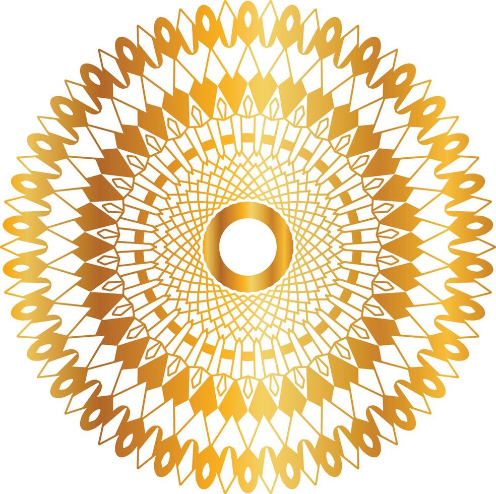 Mandala art with golden gradient and royal design vector