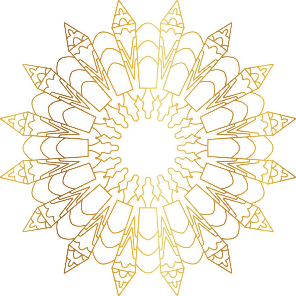 Royal mandala pattern with golden gradient vector