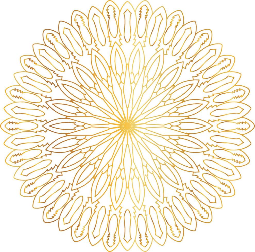 Royal mandala pattern with golden gradient vector