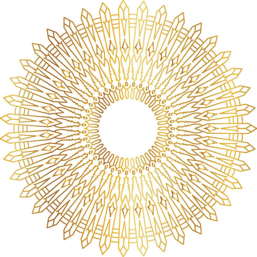 Royal mandala pattern with golden gradient vector