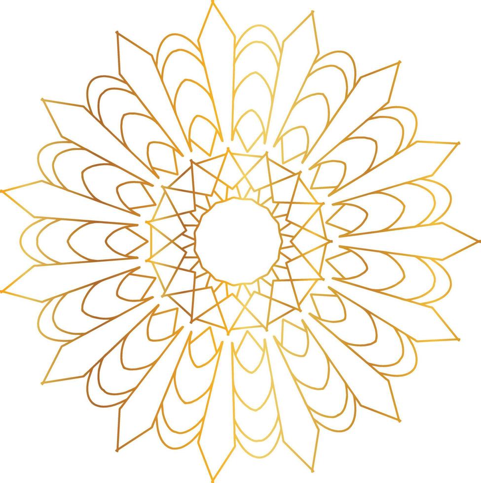 Mandala art with golden gradient and royal design vector