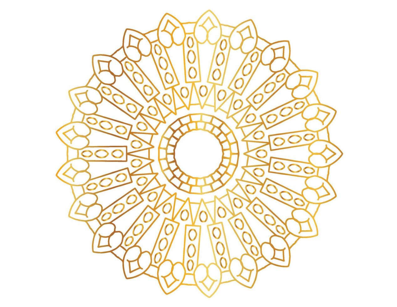 diseño de mandala degradado dorado con arte real vector