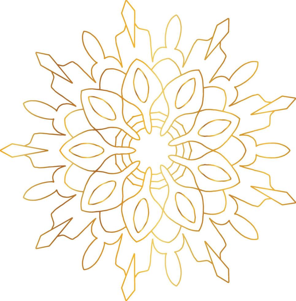 Royal mandala pattern with golden gradient vector