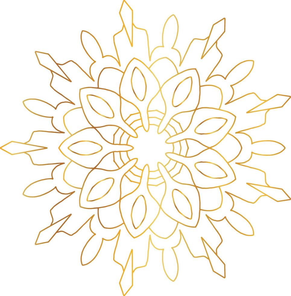 Royal mandala pattern with golden gradient vector