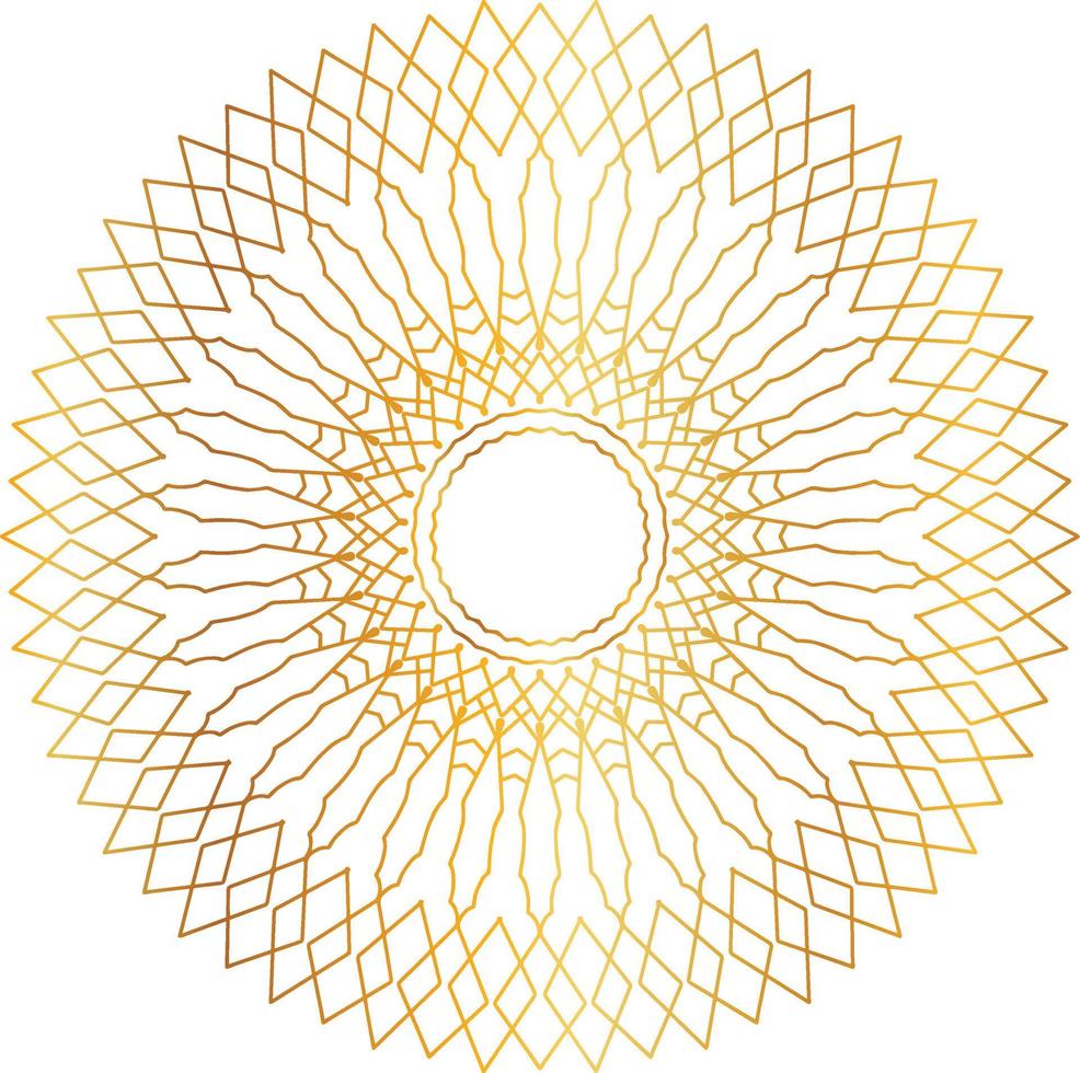 Mandala art with golden gradient and royal design vector