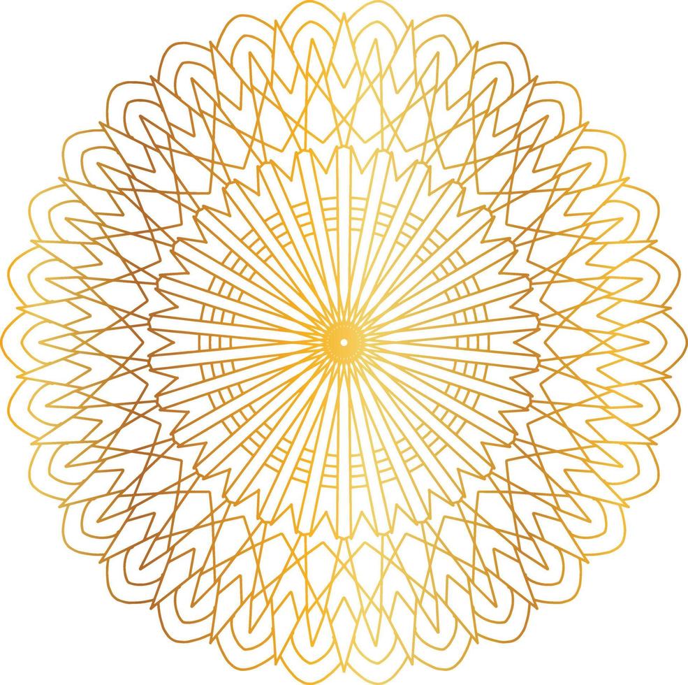 diseño de mandala real con degradado dorado, fondo, patrón vector