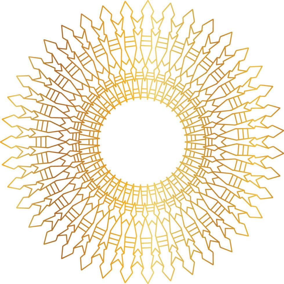 Royal mandala pattern with golden gradient vector