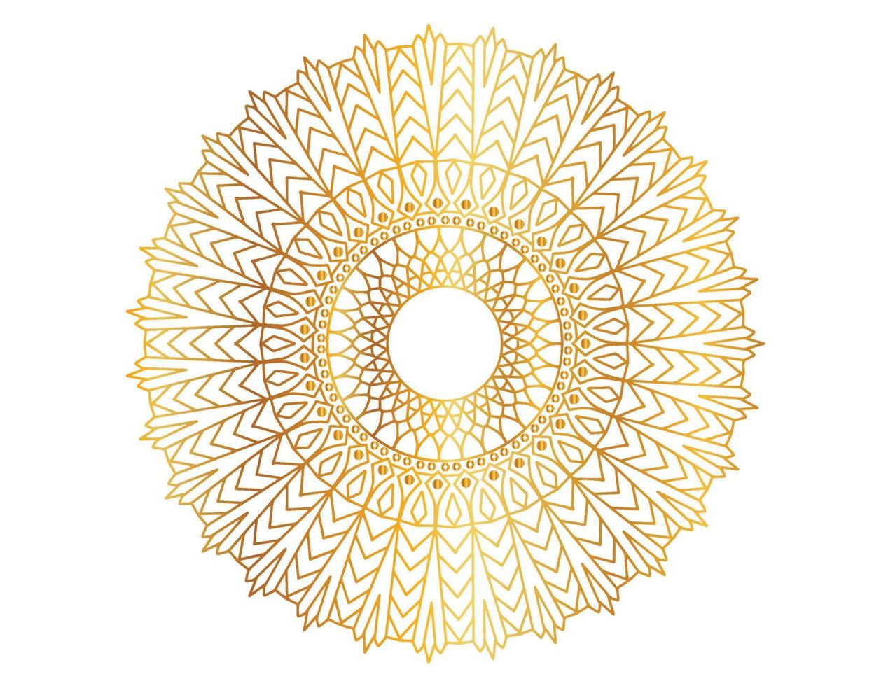 Mandala art with golden gradient and pattern vector