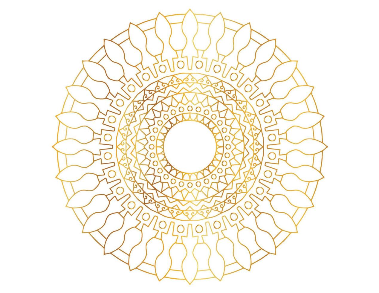 Mandala art with golden gradient and pattern vector