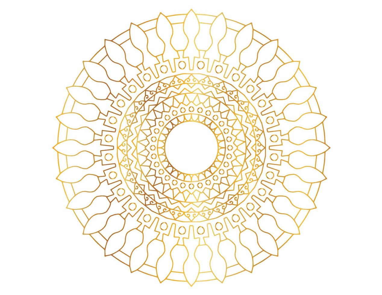 arte mandala con degradado dorado y patrón vector