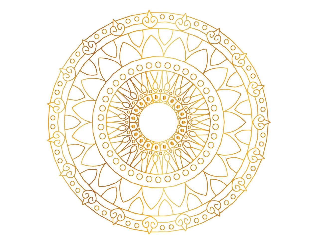 arte mandala con degradado dorado y patrón vector