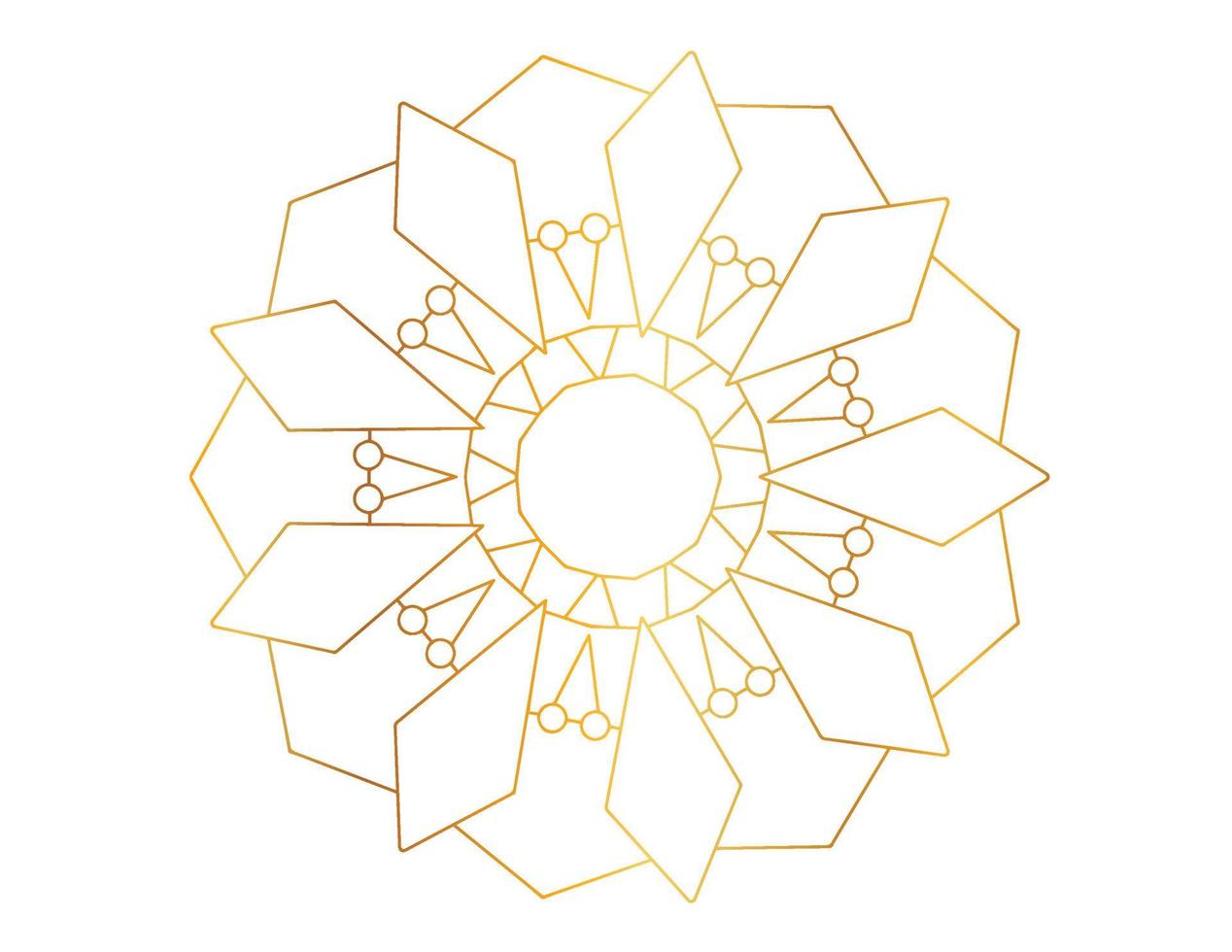 Golden gradient mandala design with royal art vector