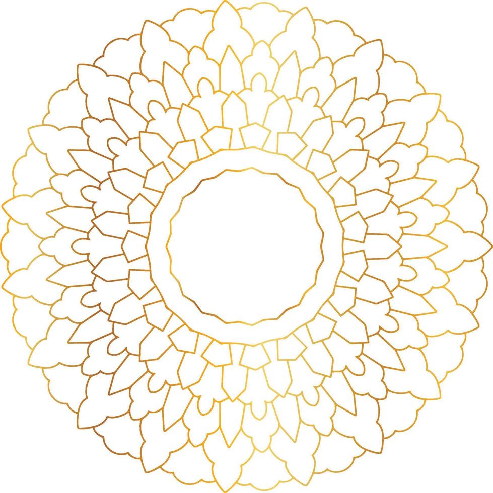 Mandala art with golden gradient and royal design vector