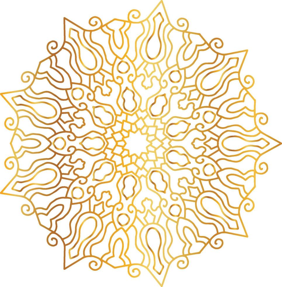 Mandala art with golden gradient and royal design vector