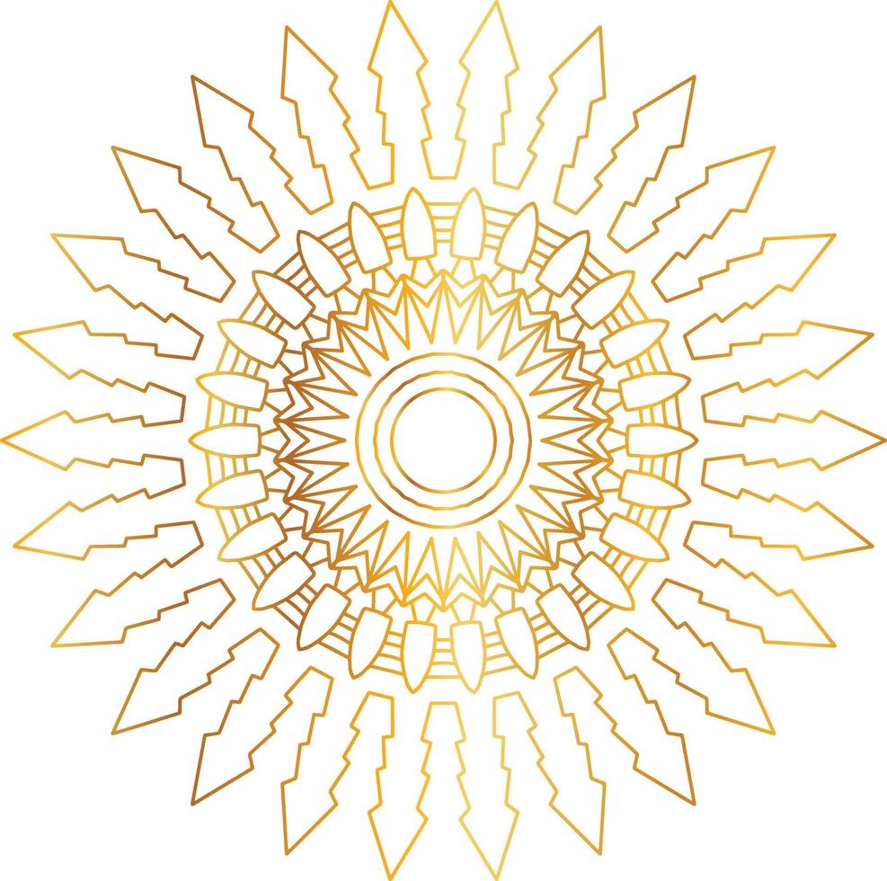Royal mandala pattern with golden gradient vector