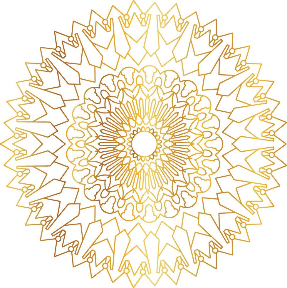 Royal mandala pattern with golden gradient vector