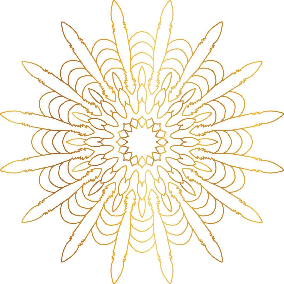 Royal mandala pattern with golden gradient vector