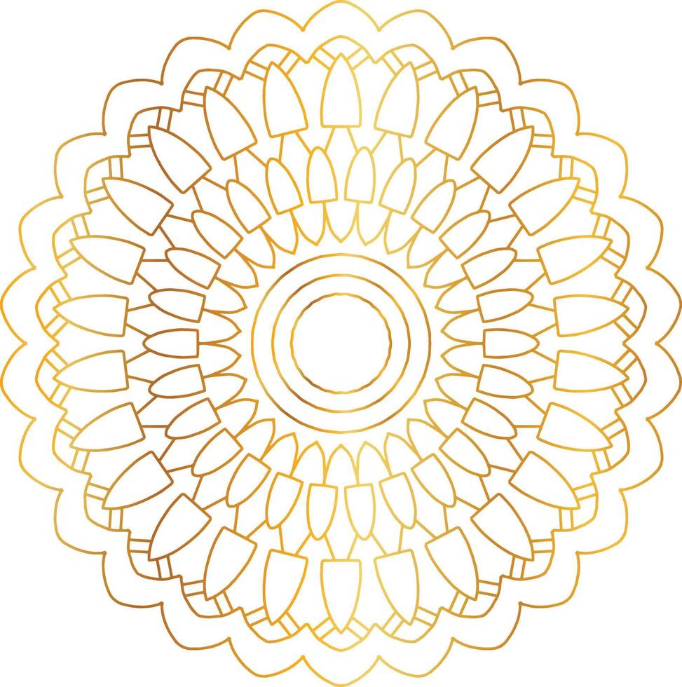 Royal mandala pattern with golden gradient vector