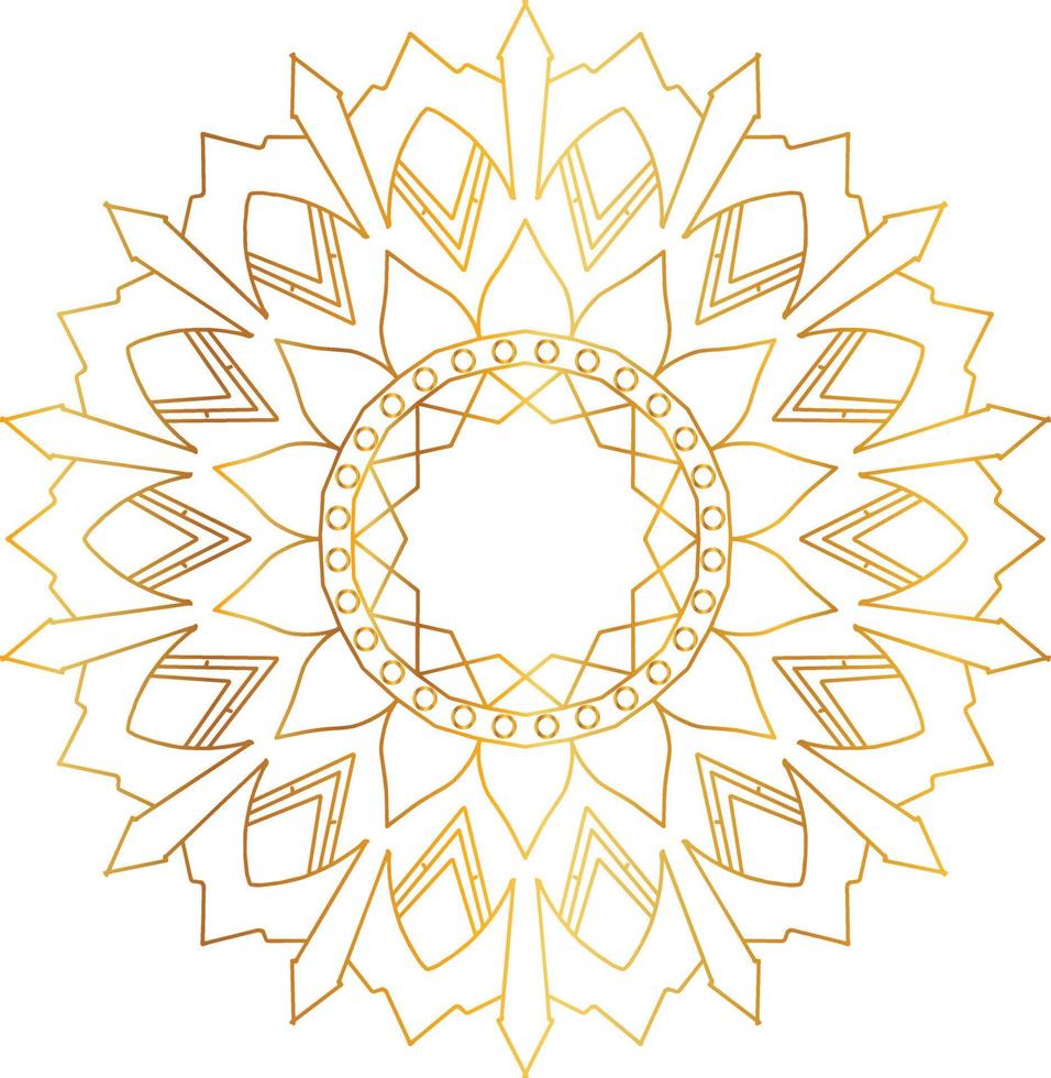 Royal Mandala design with golden gradient, background, pattern vector