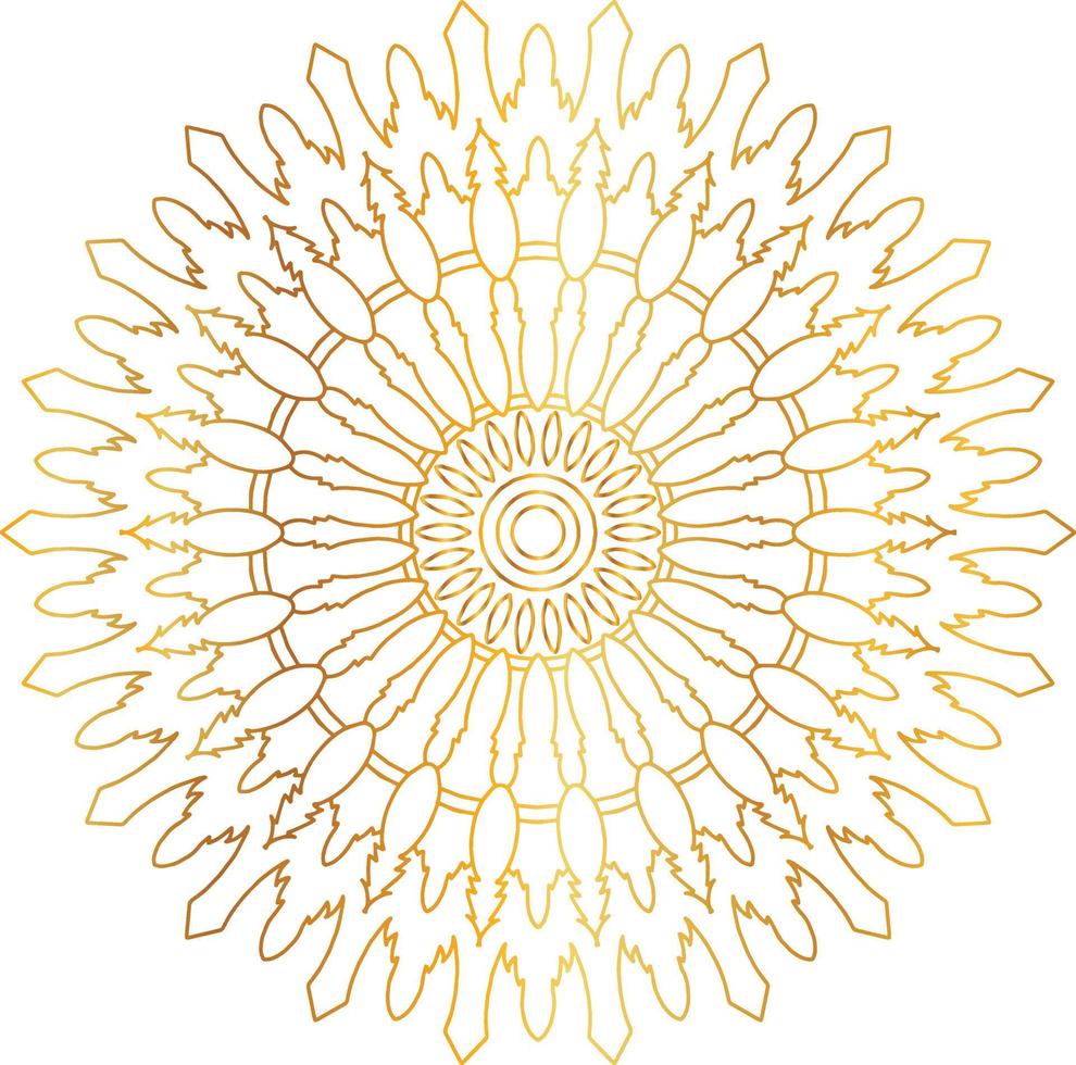 Royal mandala pattern with golden gradient vector