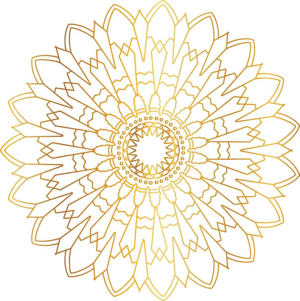 Royal mandala pattern with golden gradient vector