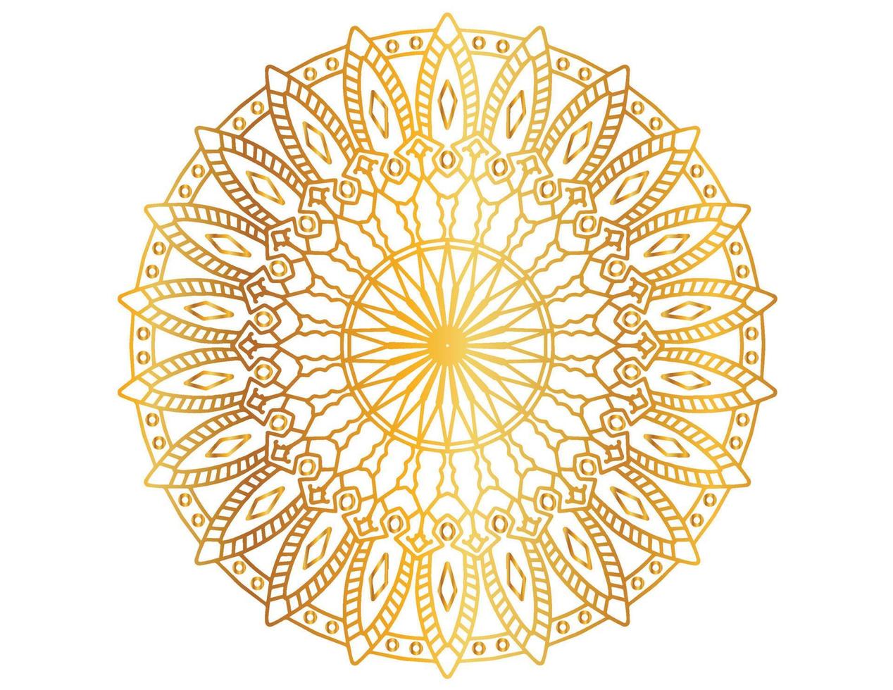 arte mandala con degradado dorado y patrón vector