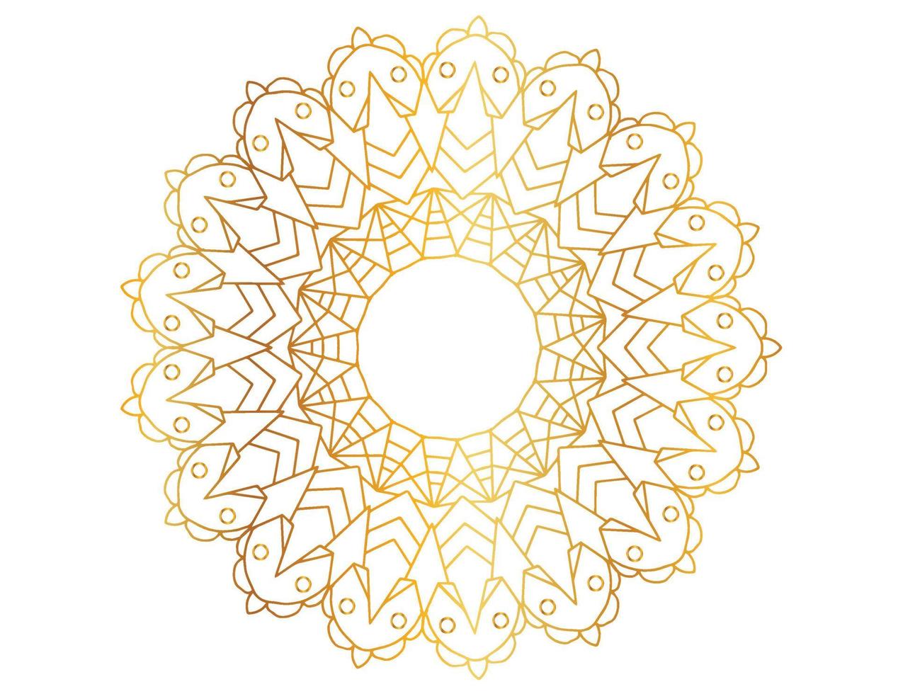 Mandala Art with golden gradient, designing, background, vector