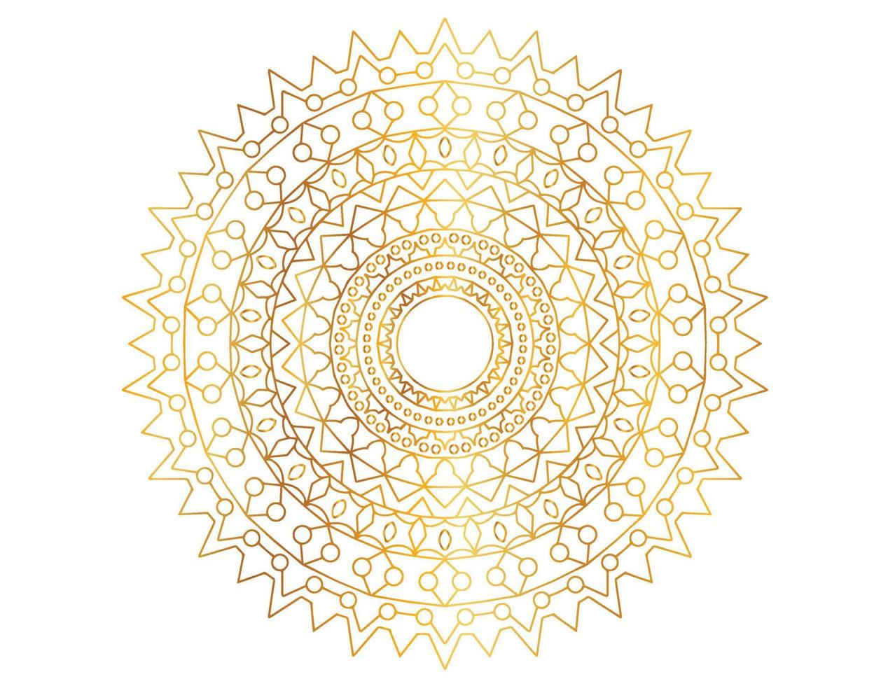 Mandala Art with golden gradient, designing, background, vector