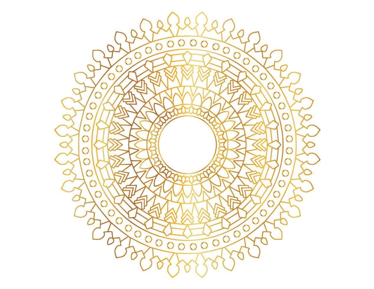 Golden gradient mandala design with royal art vector