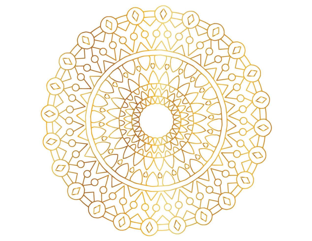 diseño de mandala degradado dorado con arte real vector