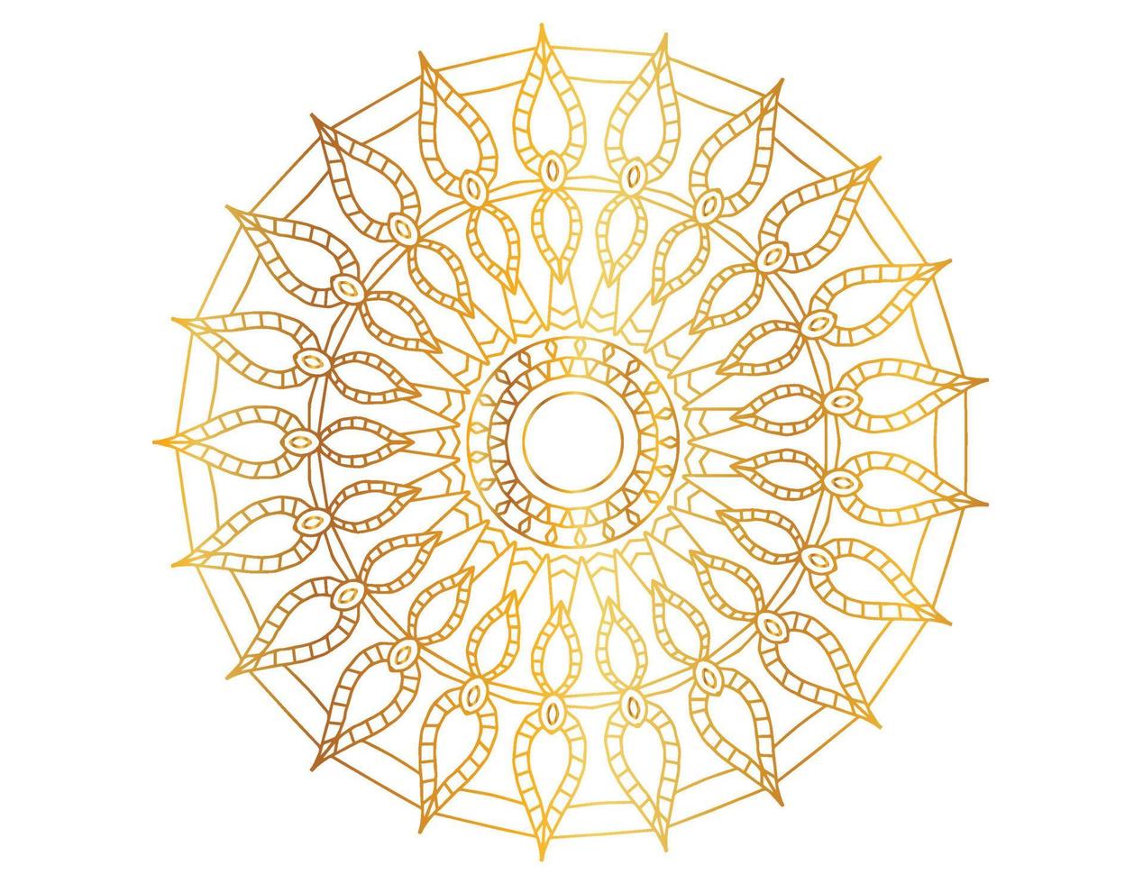 diseño de mandala degradado dorado con arte real vector