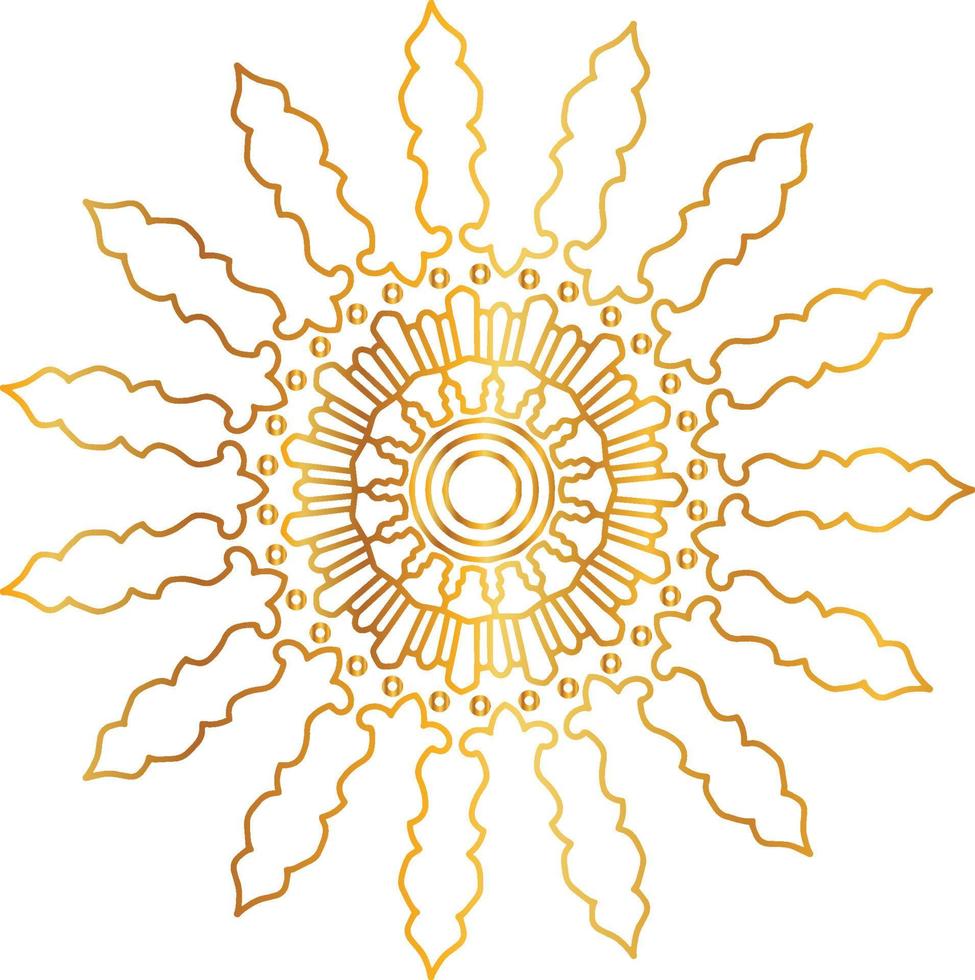 Mandala art with golden gradient and royal design vector