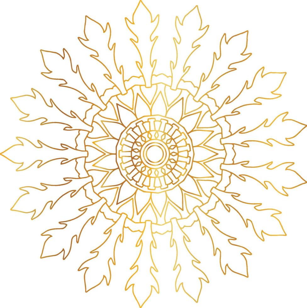 Golden gradient mandala design with royal art vector