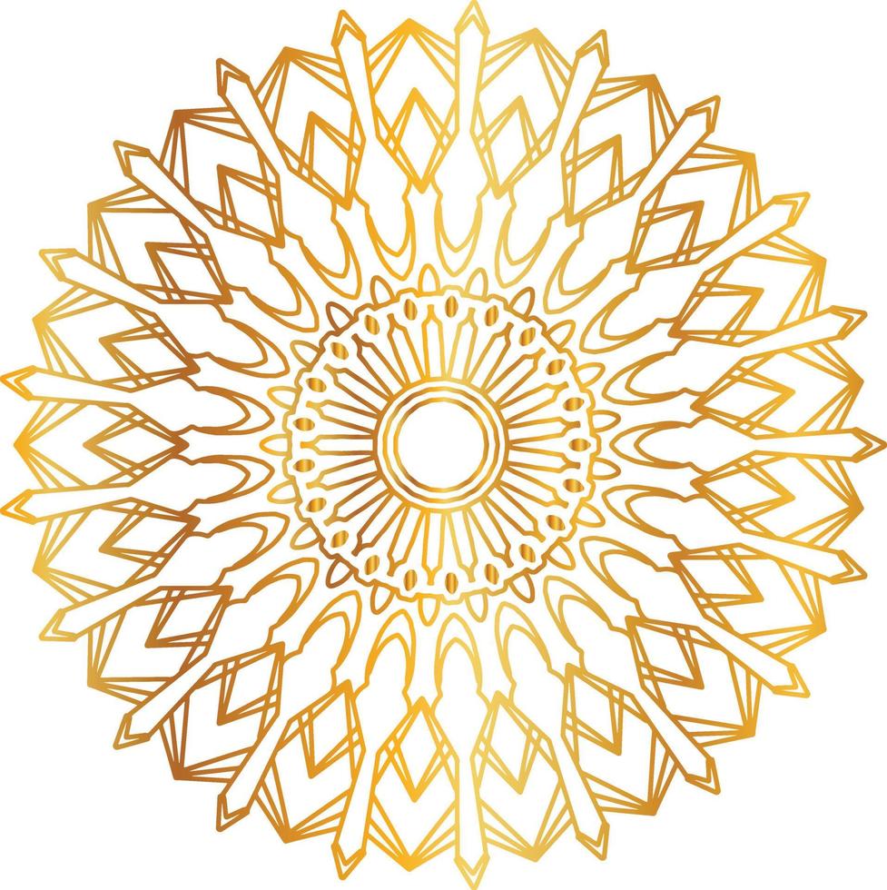 Royal mandala pattern with golden gradient vector