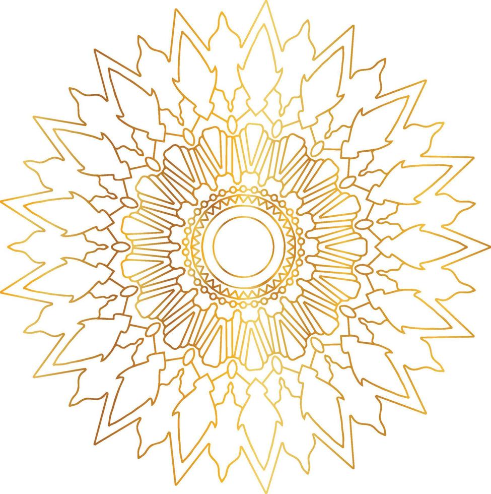 Golden gradient mandala design with royal art vector