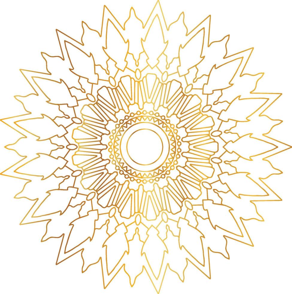 Golden gradient mandala design with royal art vector