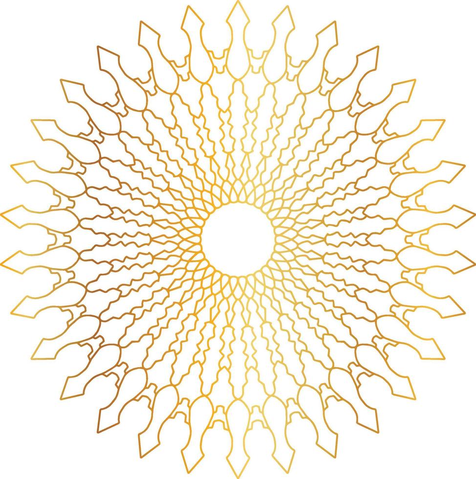 Mandala art with golden gradient and royal design vector
