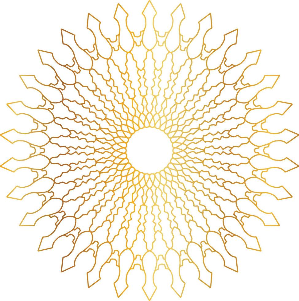 Mandala art with golden gradient and royal design vector