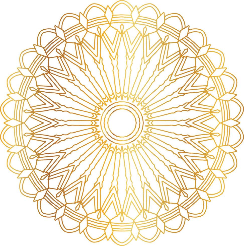 Royal mandala pattern with golden gradient vector