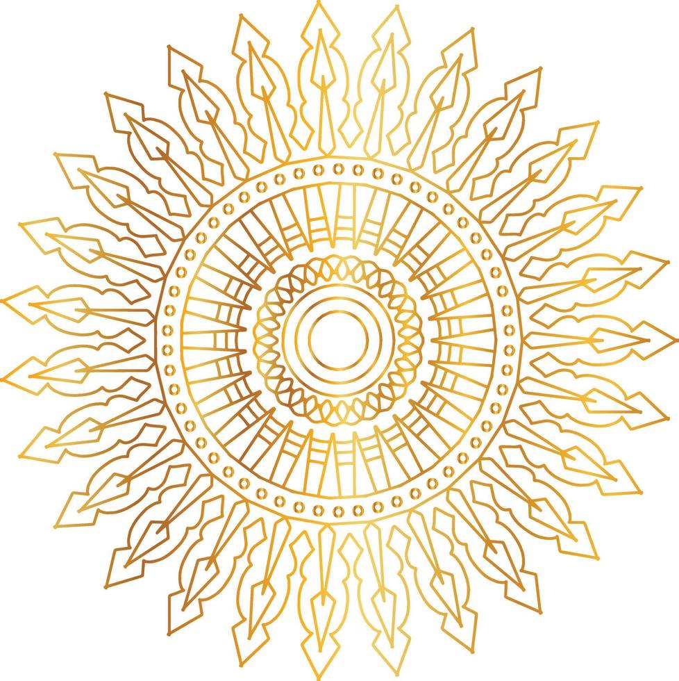 Royal mandala pattern with golden gradient vector