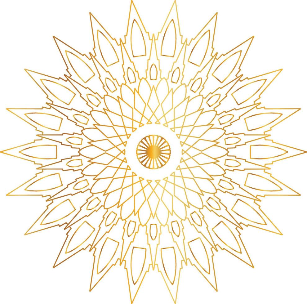 Royal mandala pattern with golden gradient vector