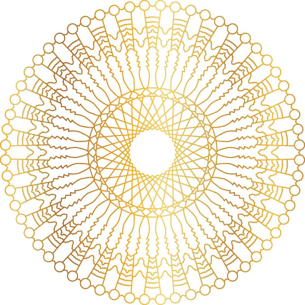 Royal Mandala design with golden gradient, background, pattern vector
