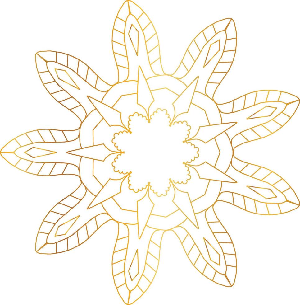 Mandala art with golden gradient and royal design vector