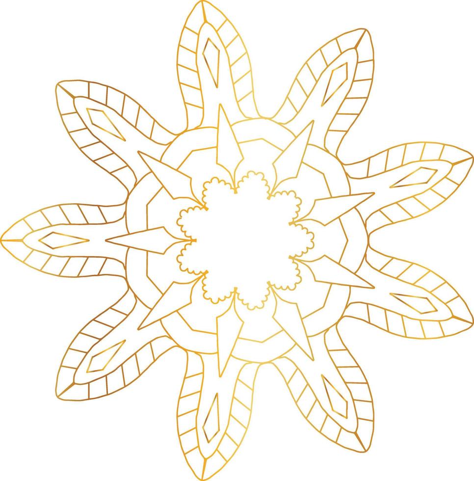 Mandala art with golden gradient and royal design vector